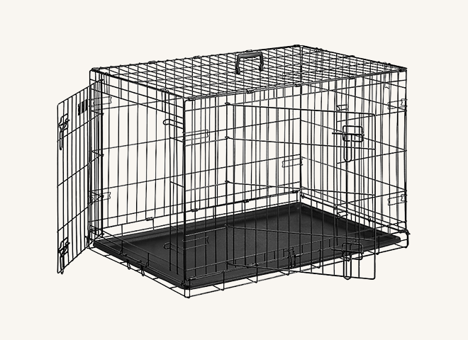 Large wire crates and the text: Save 30 percent on wire crates and crate mats. Shop now.